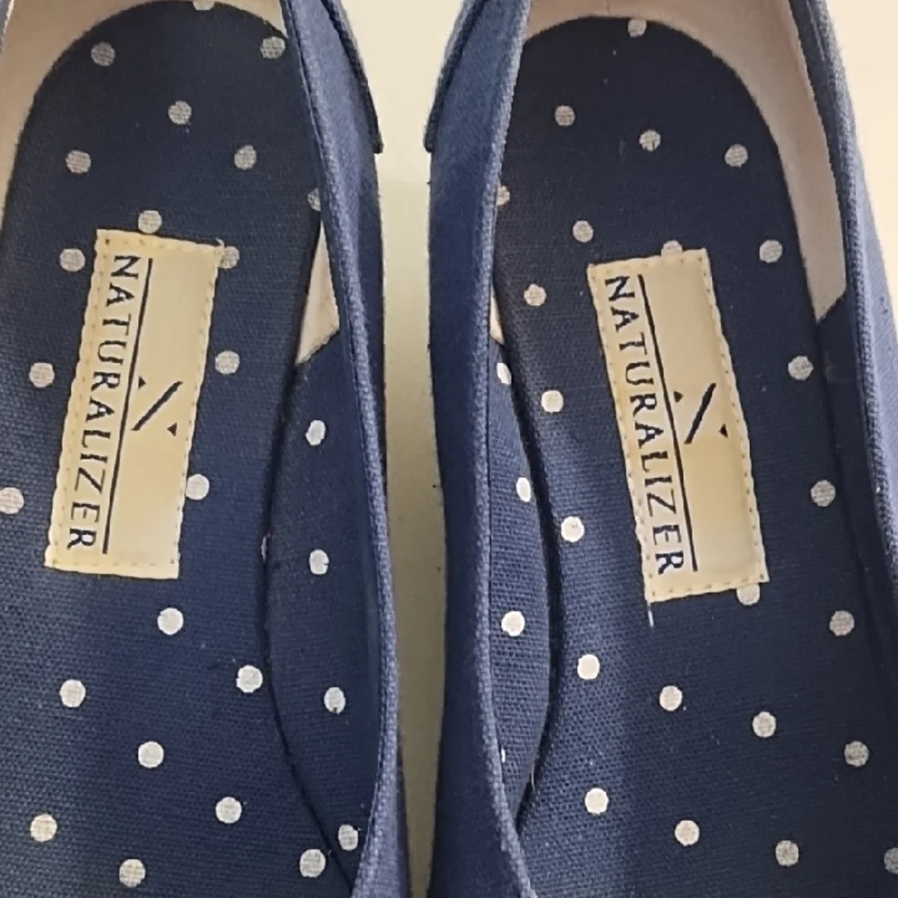 Casual Navy Canvas Espadrilles with Roped Low Wedge Heel Shoes